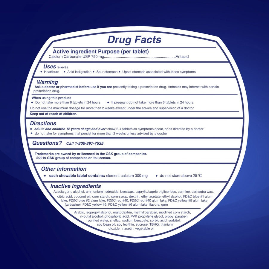 TUMS Chewy Bites Chewable Antacid Tablets - Rear