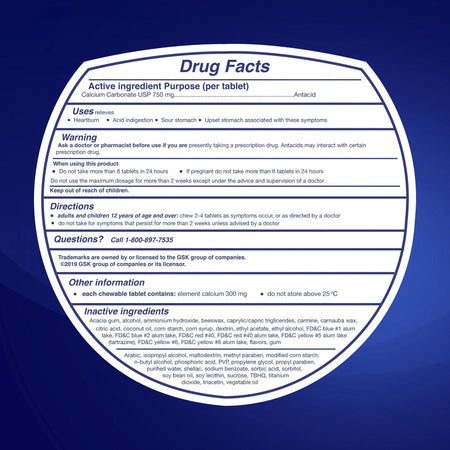TUMS Chewy Bites Chewable Antacid Tablets - Rear