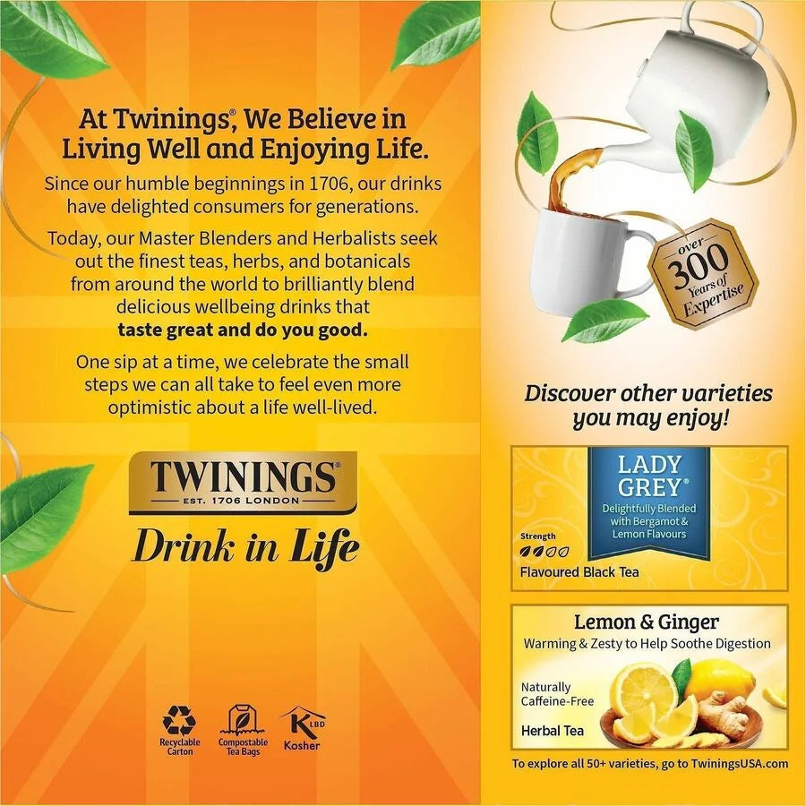 Twinings Earl Grey Black Tea Bags - 25 Cups - 25/Box