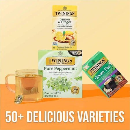 Twinings Lemon & Ginger Herbal Tea Bags - Soothing Blend - 25