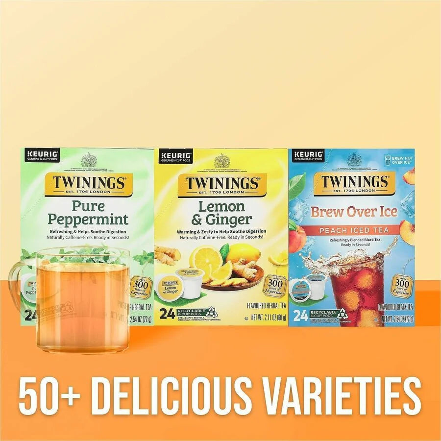 Twinings of London Lemon & Ginger Herbal Tea K-Cup - 24 Cup - Box