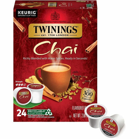 Twinings of London Chai Flavoured Black Tea K-Cup - 24 / Box