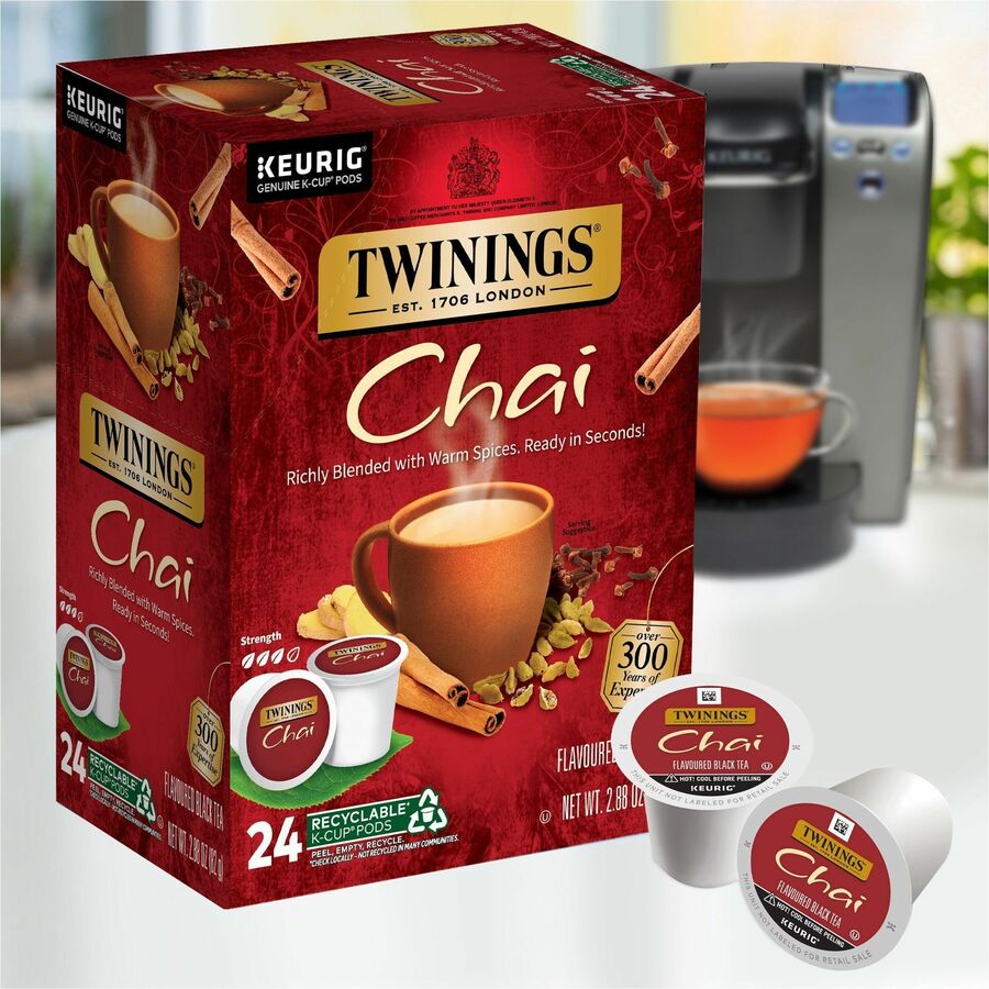 Twinings of London Chai Flavoured Black Tea K-Cup - 24 / Box