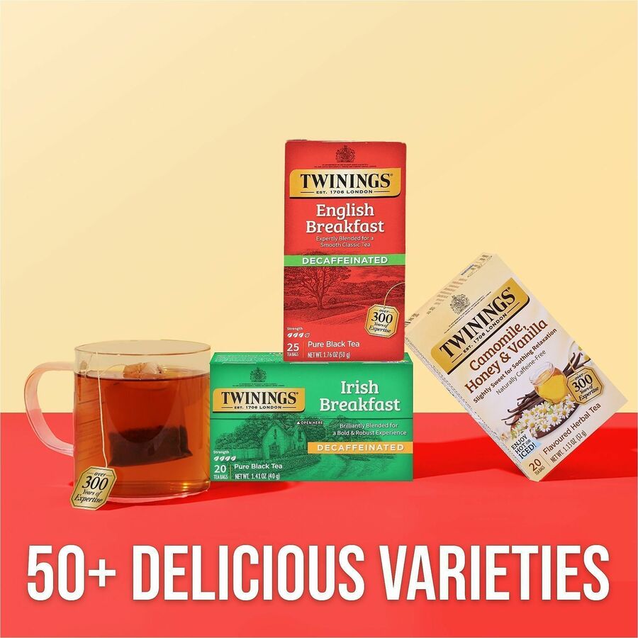 Twinings of London Decaf English Breakfast Black Tea Bag - 1.8 oz - 25 / Box
