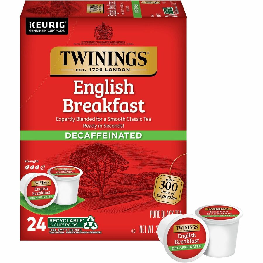 Twinings of London Decaf English Breakfast Black Tea K-Cup - 24 / Box
