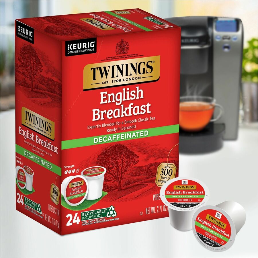 Twinings of London Decaf English Breakfast Black Tea K-Cup - 24 / Box