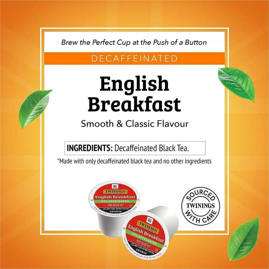 Twinings of London Decaf English Breakfast Black Tea K-Cup - 24 Count