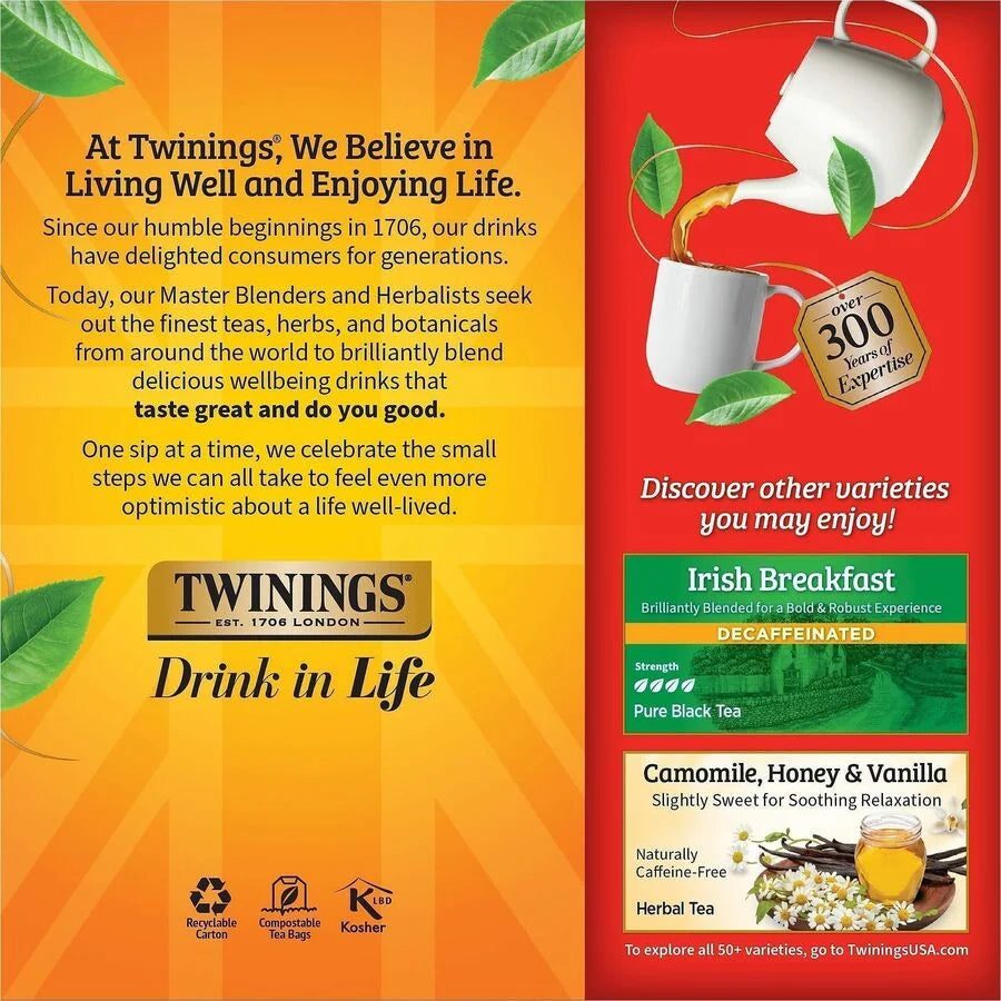 Twinings of London Decaf English Breakfast Tea Bags - 1.8 oz - 25 Count