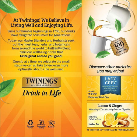 Twinings of London Earl Grey Black Tea Bag - 25 Cup - Box