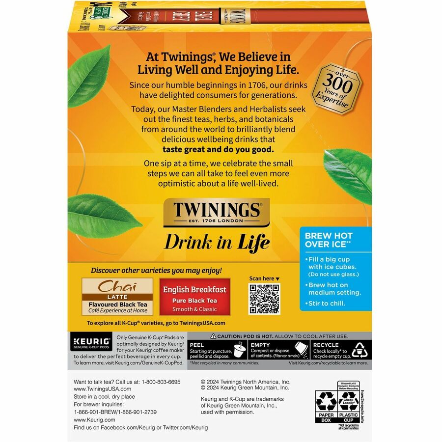 Twinings of London Earl Grey Flavoured Black Tea K-Cup - 24 / Box
