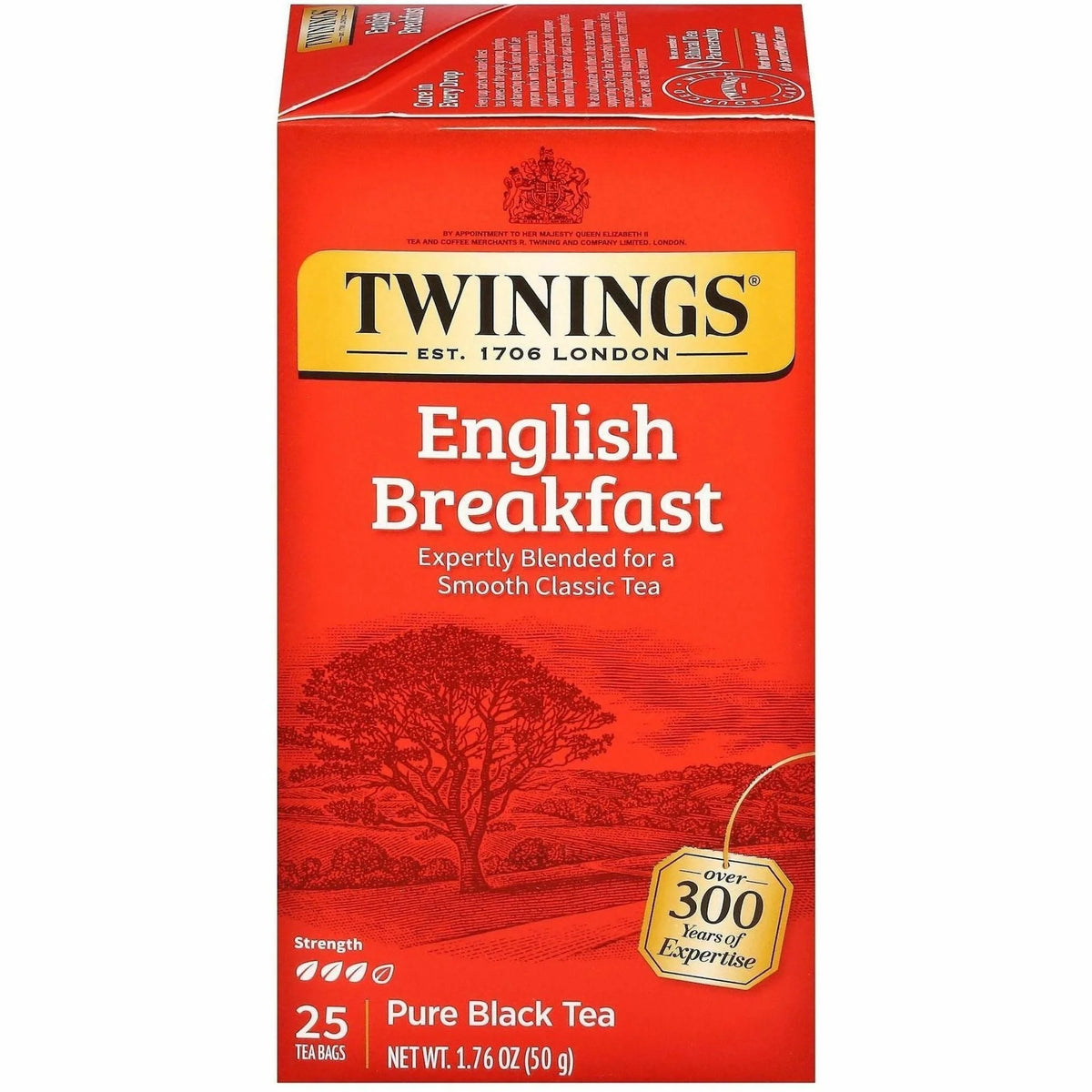 Twinings of London English Breakfast Black Tea Bags - 25 Cup Box