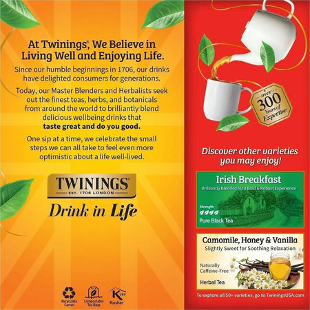 Twinings of London English Breakfast Black Tea Bags - 25 Cup Box