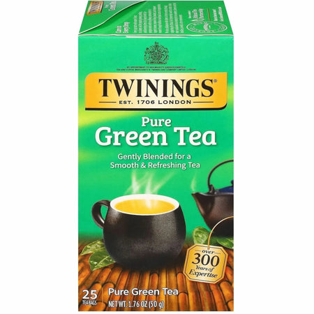 Twinings of London Green Tea Bags - 100% Natural - 25 Cups