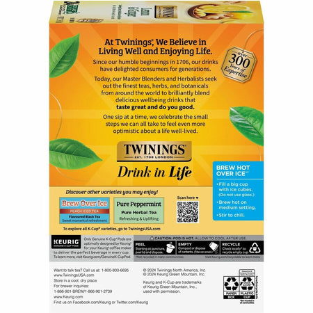 Twinings of London Lemon & Ginger Herbal Tea K-Cup - 24 Cup - Box