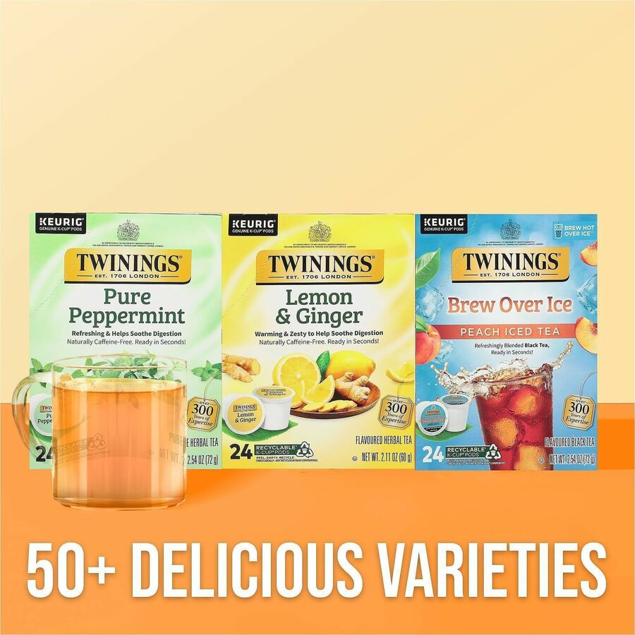 Twinings of London Lemon & Ginger Herbal Tea K-Cup - 24 Cup - Box