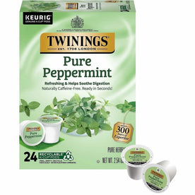 Twinings of London Pure Peppermint Herbal Tea K-Cup - 24 Count Box