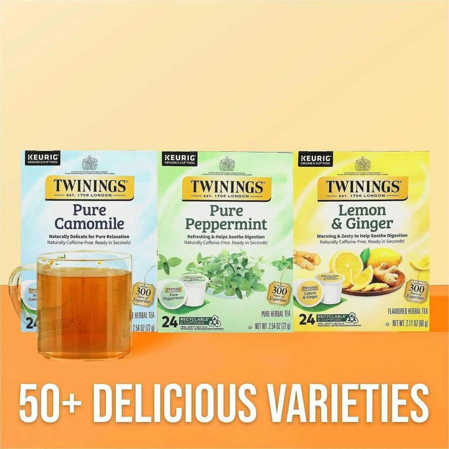 Twinings of London Pure Peppermint Herbal Tea K-Cup - 0.1 oz - 24 / Box