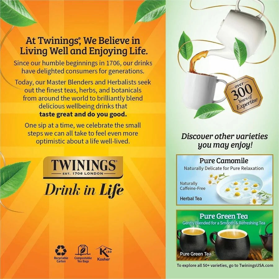 Twinings Pure Peppermint Herbal Tea Bags - Refreshing - 25