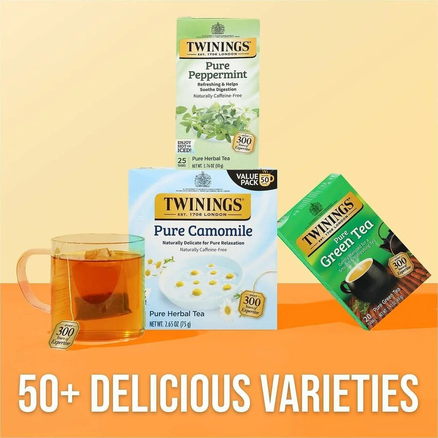 Twinings Pure Peppermint Herbal Tea Bags - Refreshing - 25