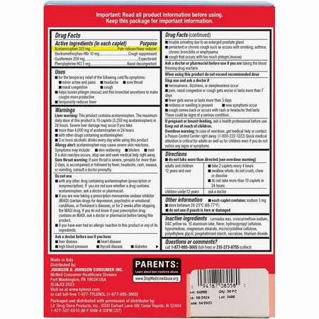 Tylenol Cold & Flu Severe Single-Dose Packets - Rear