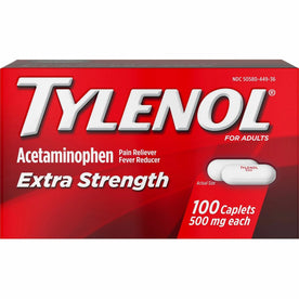 Tylenol Extra Strength Caplets - Relieve Pain & Fever - 100 - Medications