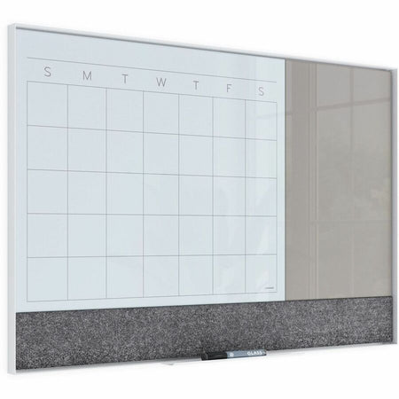 U Brands 3N1 Magnetic Glass Dry-Erase Monthly Calendar Board - Right