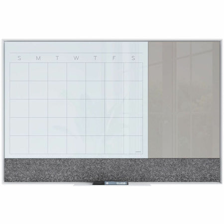 U Brands 3N1 Magnetic Glass Dry-Erase Monthly Calendar Board - 2000
