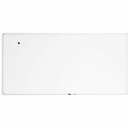 U Brands 96’’ Magnetic Porcelain Steel Board - White Surface Aluminum Frame - Dry Erase Boards
