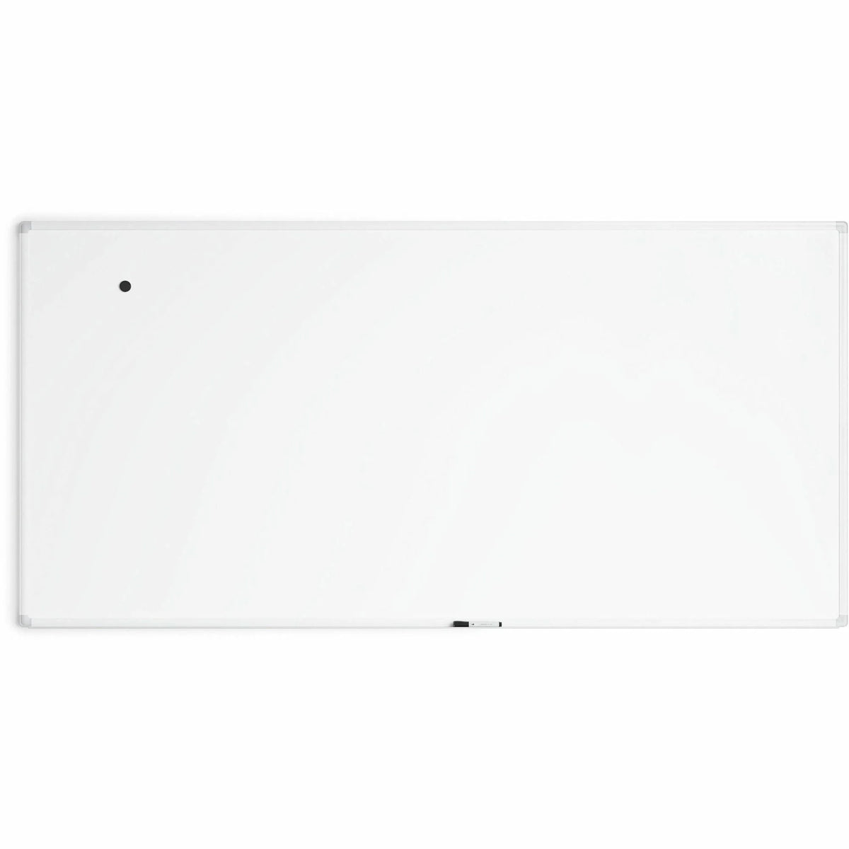 U Brands 96’’ Magnetic Porcelain Steel Board - White Surface Aluminum Frame - Dry Erase Boards