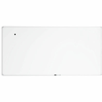 U Brands 96’’ Magnetic Porcelain Steel Board - White Surface Aluminum Frame - Dry Erase Boards