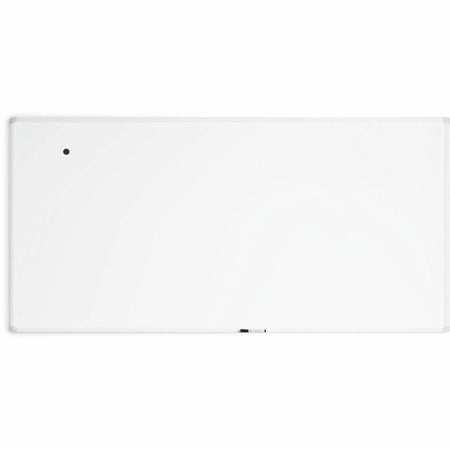 U Brands 96’’ Magnetic Porcelain Steel Board - White Surface Aluminum Frame - Dry Erase Boards
