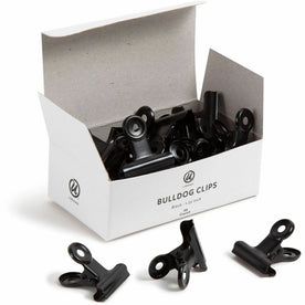 U Brands Bulldog Clip: 1.3’’ Width 100 Sheet Capacity - Black Metal Clips (20-Pack) - Binder