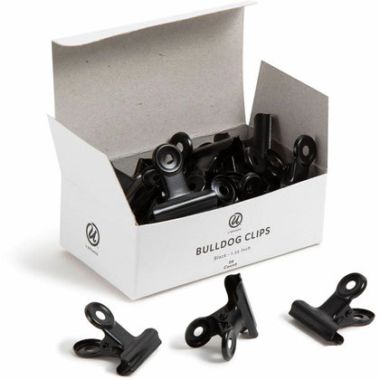 U Brands Bulldog Clip: 1.3’’ Width 100 Sheet Capacity - Black Metal Clips (20-Pack) - Binder