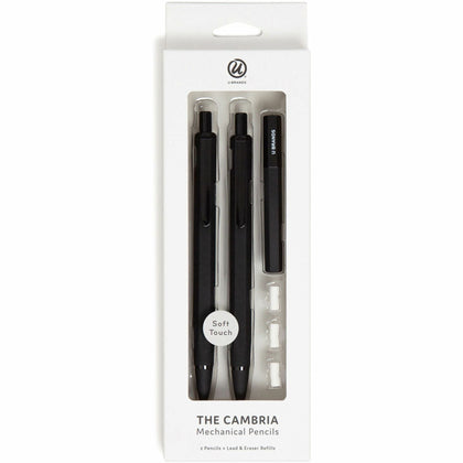 U Brands Cambria Mechanical Pencils - Refillable #2 Matte Black Barrel