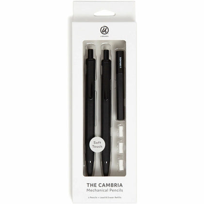 U Brands Cambria Mechanical Pencils - Refillable #2 Matte Black Barrel