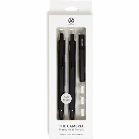 U Brands Cambria Mechanical Pencils - Refillable #2 Matte Black Barrel