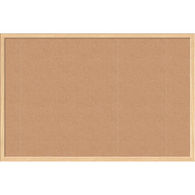 U Brands Cork Bulletin Board - 24x36 - Natural Surface - Birch Wood Frame - Boards