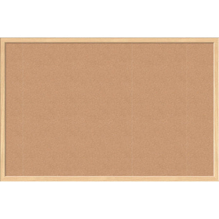 U Brands Cork Bulletin Board - 24x36 - Natural Surface - Birch Wood Frame - Boards