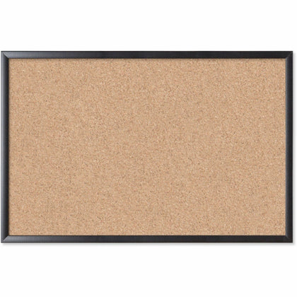 U Brands Cork Bulletin Board - 24x36 - Self-healing Natural - Sturdy Black Frame - Boards