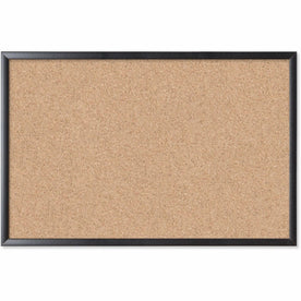 U Brands Cork Bulletin Board - 24x36 - Self-healing Natural - Sturdy Black Frame - Boards