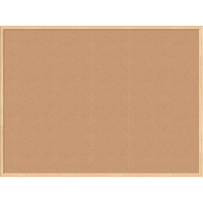 U Brands Cork Bulletin Board - 36x48 Natural Surface - Self-healing Durable - Birch Wood Frame - Boards