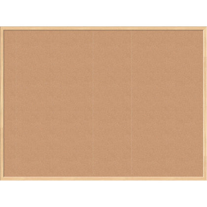 U Brands Cork Bulletin Board - 36x48 Natural Surface - Self-healing Durable - Birch Wood Frame - Boards
