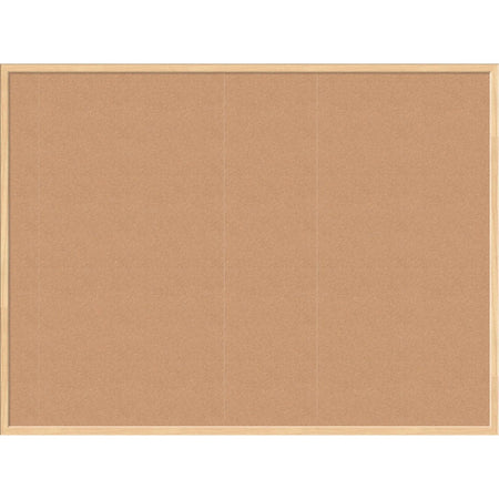U Brands Cork Bulletin Board - 36x48 Natural Surface - Self-healing Durable - Birch Wood Frame - Boards