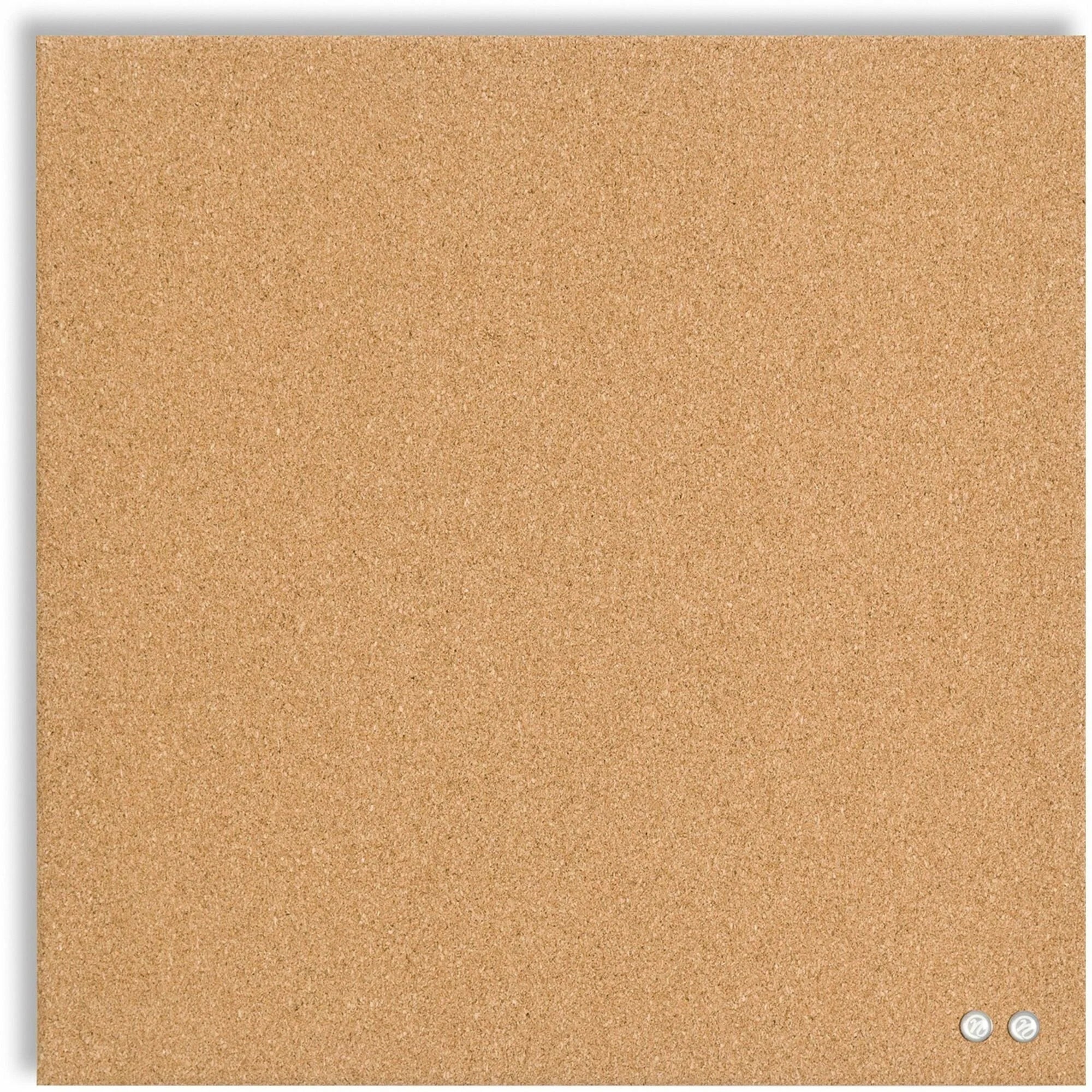 U Brands Cork Canvas Bulletin Board - 14x14 - Natural Surface - Frameless Easy Install Sleek Design - Boards