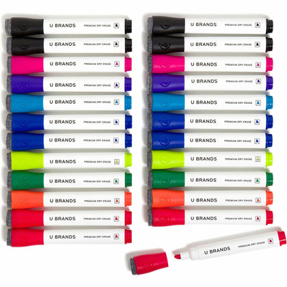 U Brands Dry-Erase Markers: Assorted Ink 24-Pack - Markers &
