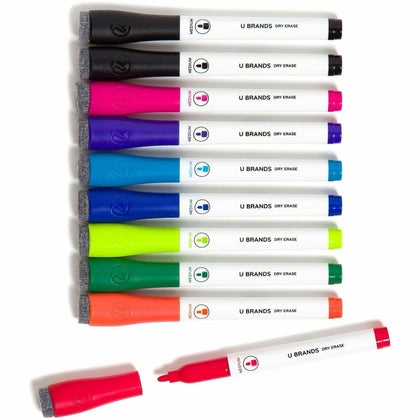 U Brands Dry-Erase Markers: Medium Point Erasable Ink - 10 Pack - Markers &