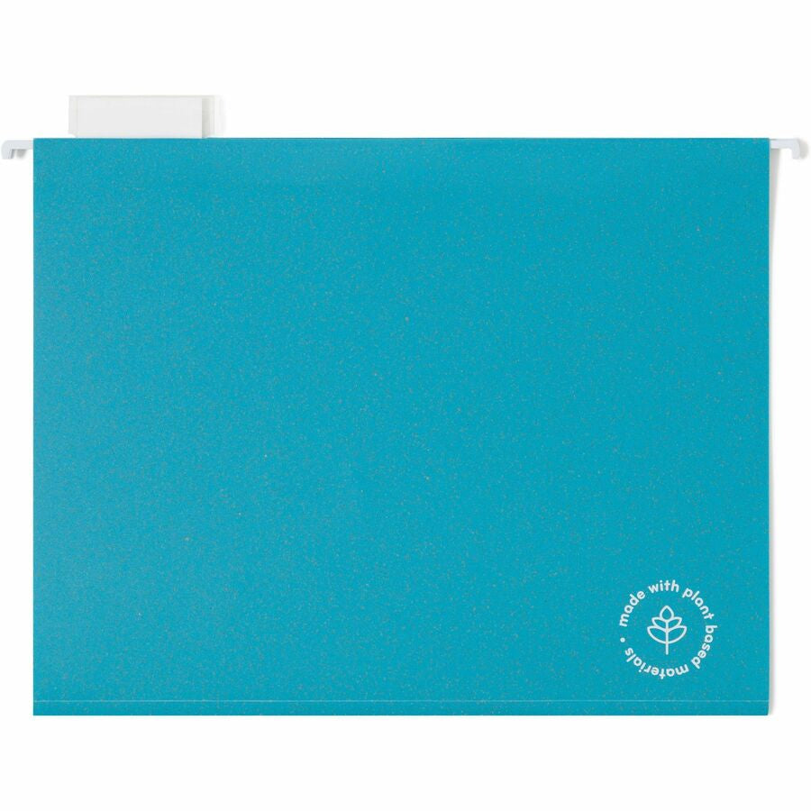 U Brands U-Eco 1/5 Tab Cut Letter Hanging Folder - 8 1/2’’ x 11’’ - Expansion - Poly - Assorted - 0% Recycled - 12