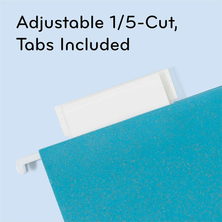 U Brands U-Eco 1/5 Tab Cut Letter Hanging Folder - 8 1/2’’ x 11’’ - Expansion - Poly - Assorted - 0% Recycled - 12
