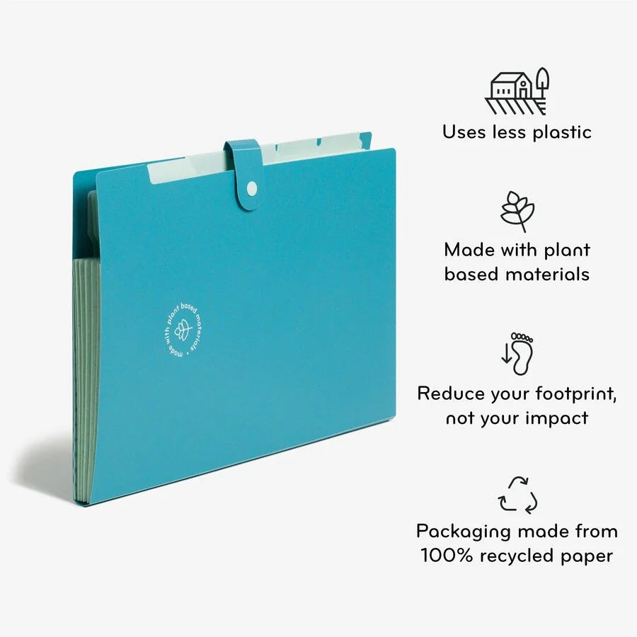 U Brands U-Eco Expanding File: 6-Pocket Letter Size Poly File Assorted Colors - Files