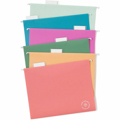 U Brands U-Eco Hanging Folders - Letter Size - Poly - Assorted Colors - 12 Pack - & Accessories